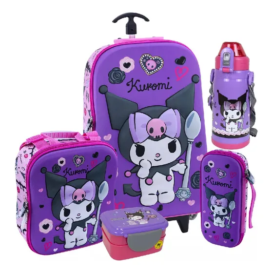 Set Scool Ranger Maleta Lonchera Cartuchera Kuromi Full 3d