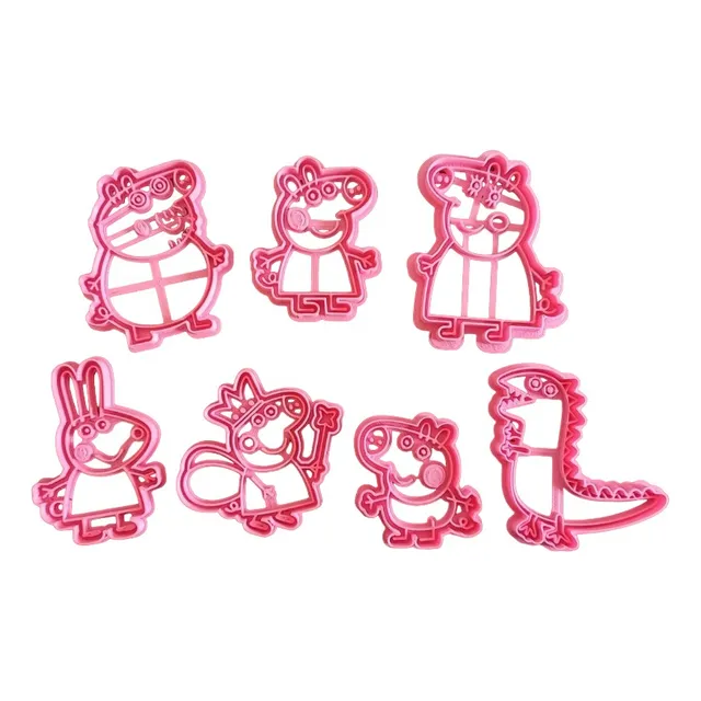 Cortantes De Galletitas, Porcelana Fria Peppa Pig X7 U 8cm