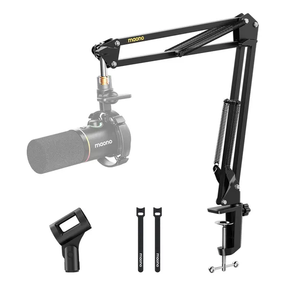 Maono Brazo Micrófono, Kit Soporte Ajustable De Metal, Ba20 Color Negro