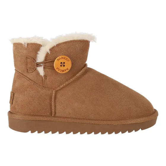 Botas Mujer Cuero Blast Button Short Caramel Bamers
