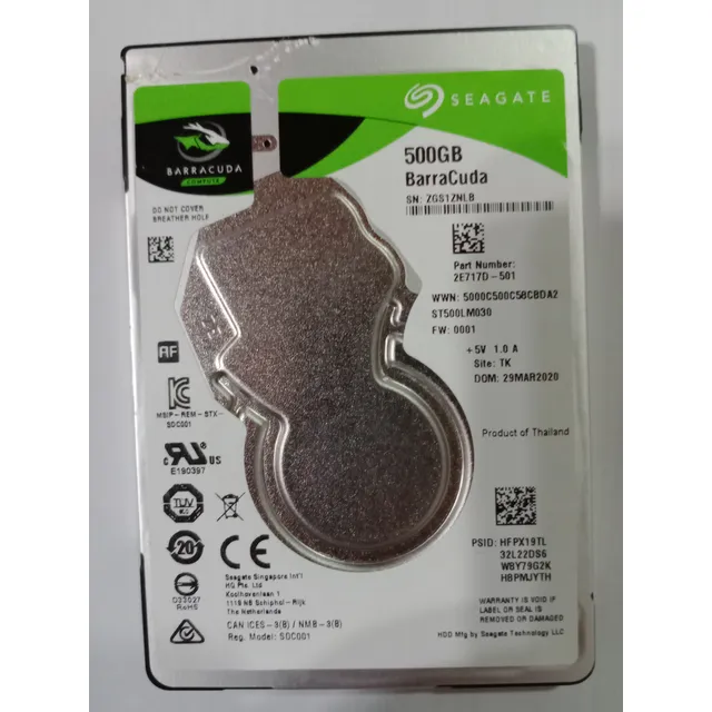 Disco Rígido 500gb Seagate Barracuda 500gb Slim Gris