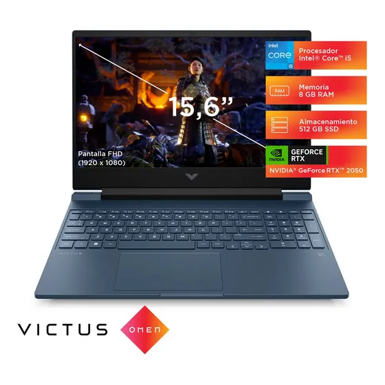 Notebook Hp Gamer Victus 15-fa1010la Intel Core i5 8gb Ram 512gb Ssd RTX2050 4gb Windows 11 Home