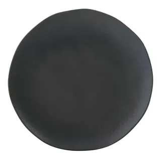 Porto Brasil Cerâmica Jogo Com 6 Pratos Rasos Orgânico Preto Matte Ø2
