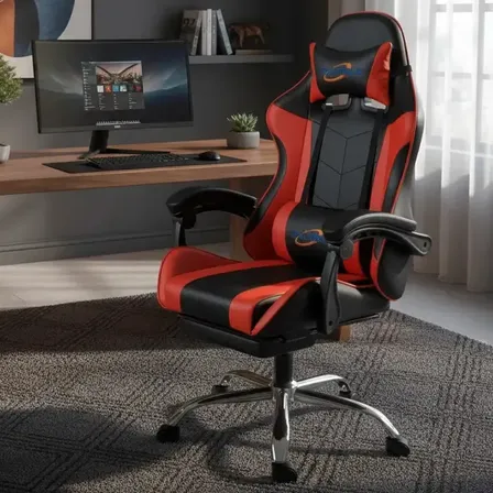 Silla Gamer Profesional Reclinable Con Soporte Lumbarcolores Rojo