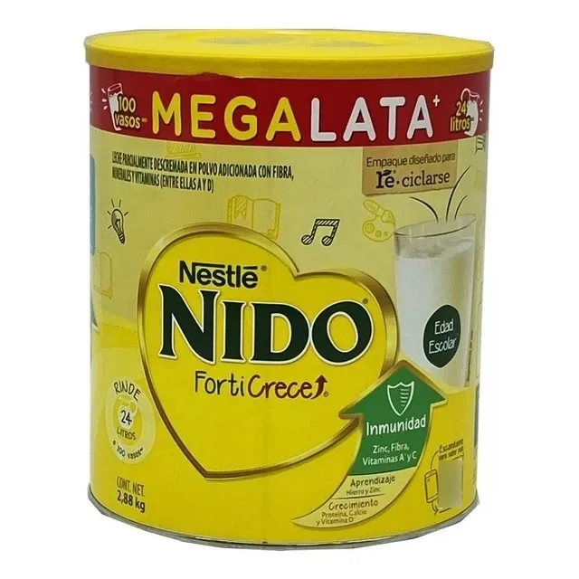 Leche Nido En Polvo Entera Fortificada 2.88 Kg Forti Crece