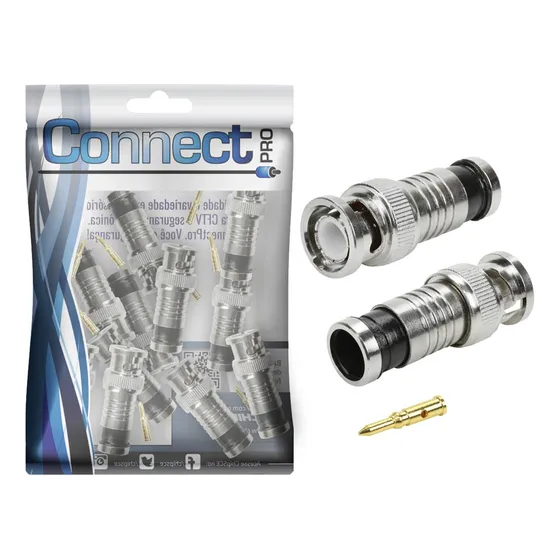 1000x Conector Bnc Cftv Macho Rg59 Compressão Alta Qualidade