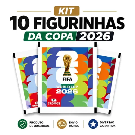 Kit Com 10 Envelopes (70 Figurinhas) Copa Do Mundo Fifa 2026 Figura Copa 2026