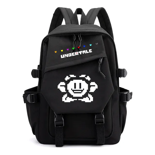 Mochila Anime Merchandise Undertale Ins, Japonesa, Retro, Trasera
