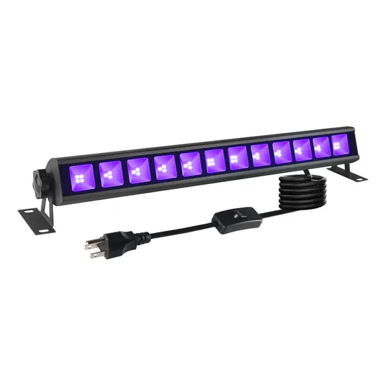 Lampara Luminaria Barra 12 Leds Luz Negra Uva 36w 40 Cms