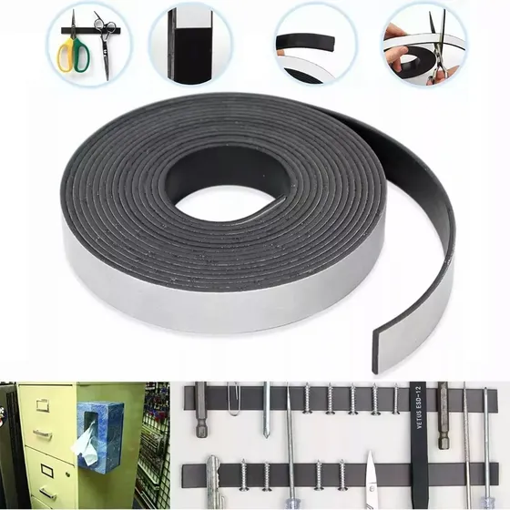 Imán Flexible Con Adhesivo En Rollo 2cm X 2mts Magnetico