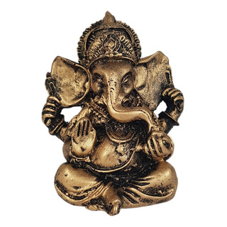 Estátua Ganesha Hindu Sorte Prosperidade Sabedoria Resina Estátua Ganesha Hindu Sorte Prosperidade Sabedoria Resina
