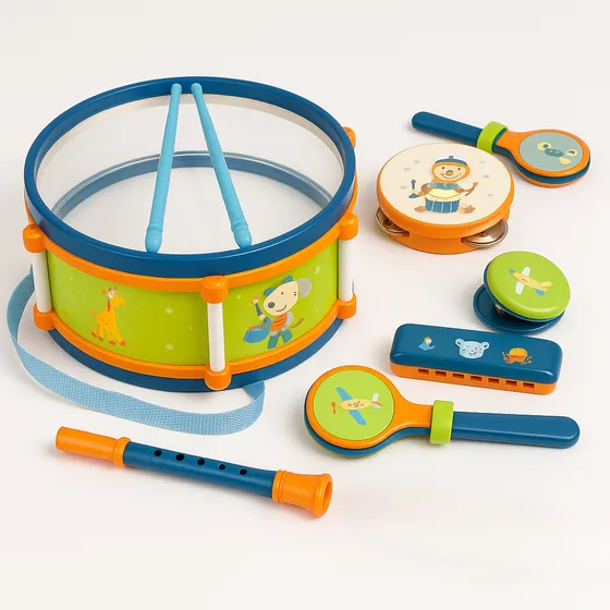 Rofft Set Musical Infantil Mini Yo Tambor Con 8 Instrumentos