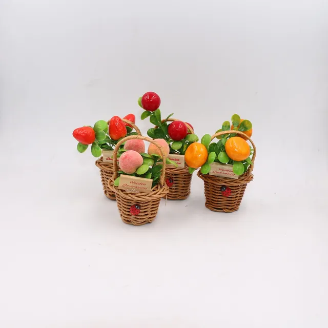 Imán Cesta De Frutas En Rama Decorativo Nevera Colorido