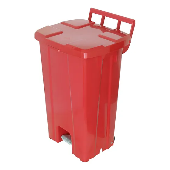 Lixeira Quadrada Plastica De 100 Litros Com Roda E Pedal
