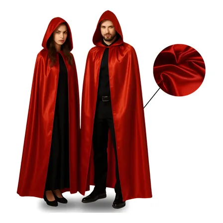 Capa De Bruxa Vampiro Drácula Halloween Carnaval C/capuz