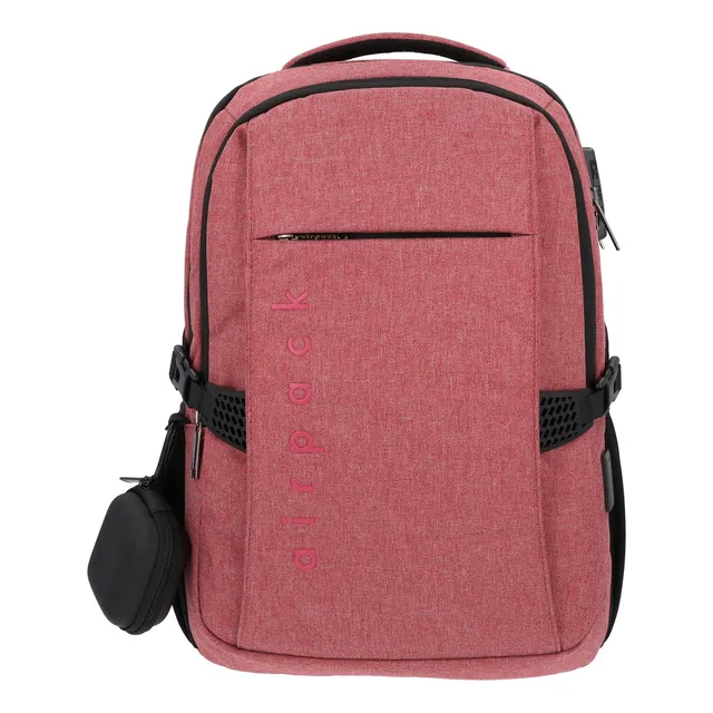 Airpack Portalaptop Mochila Ejecutiva Commute Pro Color Rosa Diseño De La Tela Lisa