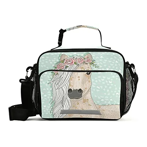 Cute Horse Flowers Almuerzo Caja Para Niñas, S817z