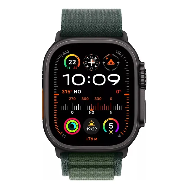 Apple Watch Ultra 2 ( Black ) Titanium 49mm / Alpine Loop Negro Alpine Loop Dark Green Negro