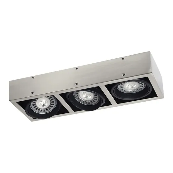 Plafon 3 Luces Negro Movil Cardanico Apto Led Ar111 220v