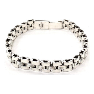 Pulsera Esclava De Plata Maciza .925 Tejido Brazalete Reloj Pulsera Esclava De Plata Maciza .925 Tejido Brazalete Reloj