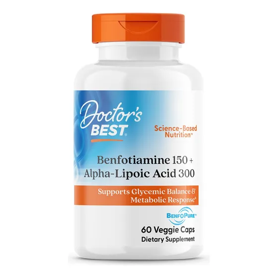 Doctor's Best Benfotiamina 150 + Ácido Alfa-lipoico 300, Sin