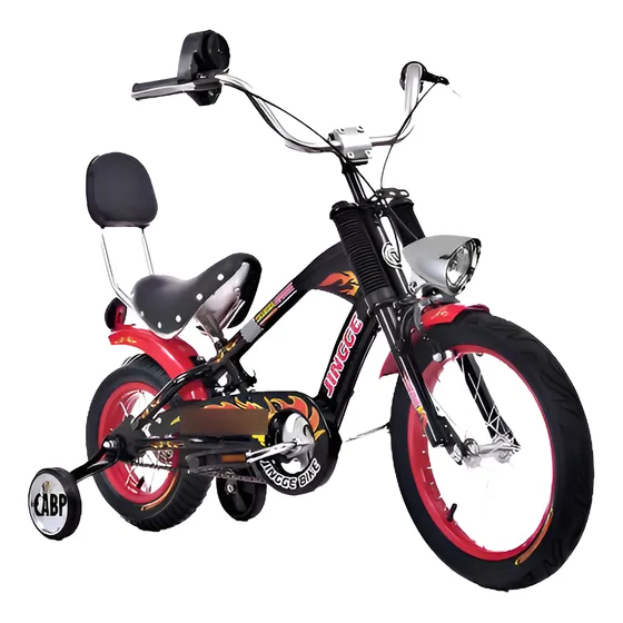 Bicicleta Niños Aro 20 Motobike Chopera Asiento Espaldar Led