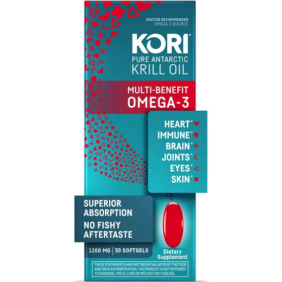 Suplemento Kori, Aceite De Krill Omega 3, 1200 Mg, Cápsulas