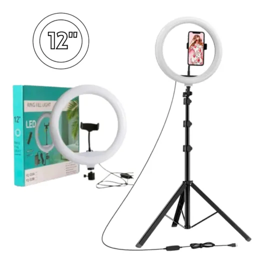 Aro De Luz Led Flash Selfie Anillo 26cm Tripoide Hasta 2mts