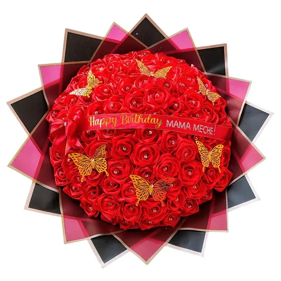 Ramo De 100 Rosas Eternas De Liston Incluye Accesorios 