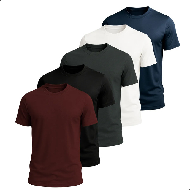 Kit 5 Camisetas Básica Masculina Dry Fit Esporte Treino Lisa Kit 5 Camisetas Básica Masculina Dry Fit Esporte Treino Lisa