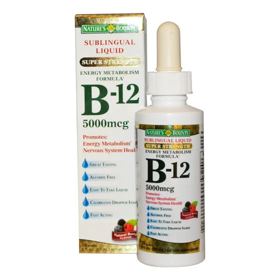 Suplemento Nature's Bounty B-12 De 5000 Mcg, Sublingual, 60
