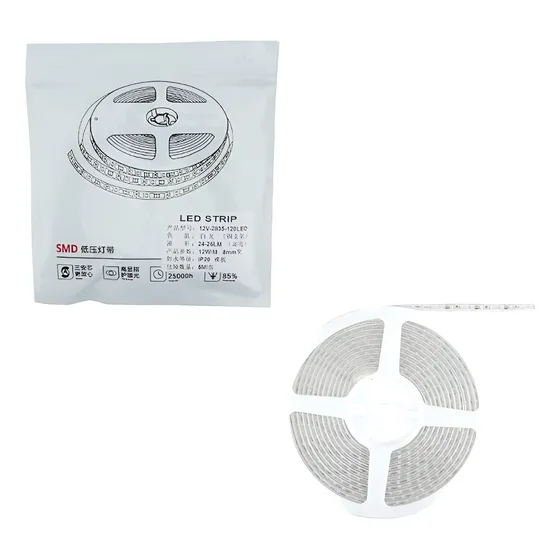 Rollo Cinta Luz Led 2835 Blanco Frio 5 Metros Adhesiva 12v