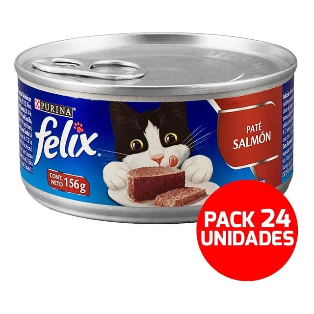 Alimento Gato Felix Pate De Salmon Lata 156g Pack 24un - Ar