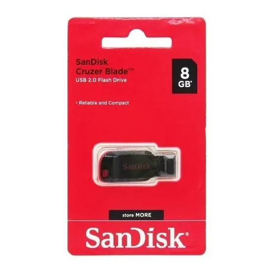 Pendrive Sandisk 8gb Cruzer Blade Usb 2.0 Original Lacrado