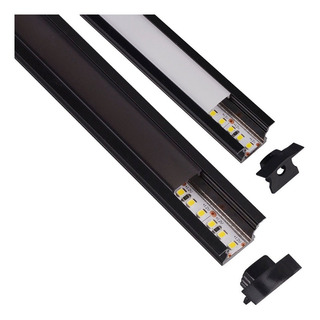 Perfil De Aluminio Negro Sobreponer Muebles Casa Sin Led Perfil De Aluminio Negro Sobreponer Muebles Casa Sin Led