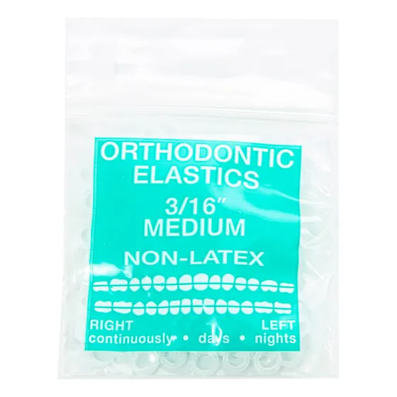 Bandas Elásticas Intraorales Sin Látex 100 Piezas 4.5oz