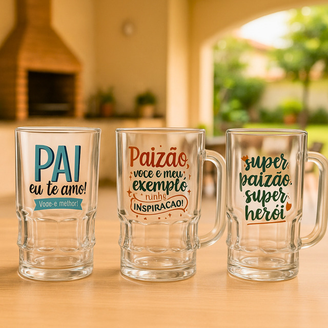 Caneca Tulipa Personalizada Frase Dia Dos Pais Vidro 340ml Caneca Tulipa Personalizada Frase Dia Dos Pais Vidro 340ml