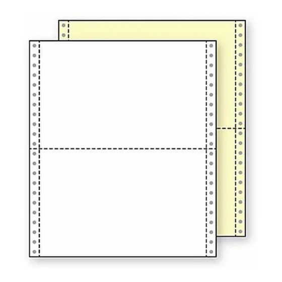 Dbash Hojas Forma Continua 9 1/2x5 1/2 Media Carta 2 Partes 
