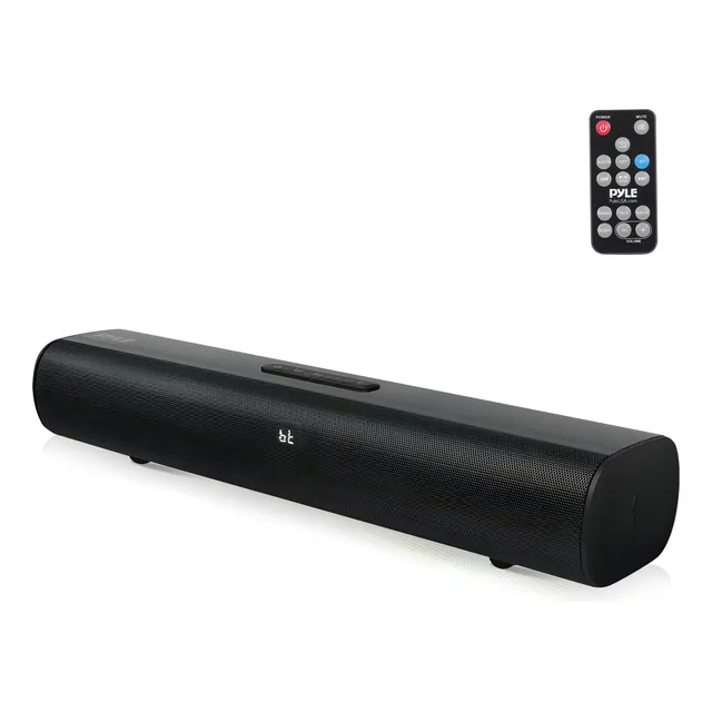 Pyle - Sistema De Altavoces Digitales Con Barra De Sonido De Mesa De 2 Canales, Amplificador Digital Con Dsp Inalámbrico Bt Streaming Soporte De Mesa Para Tv Con Sistema Digital Aux/óptico En/usb