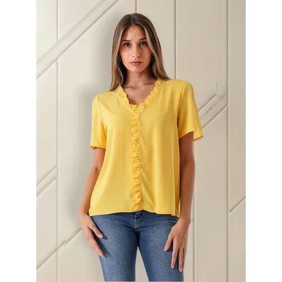 Blusa Crep Volado
