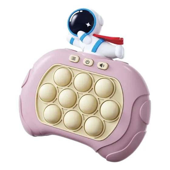 Juguete Electrónico Pop It Con Sonido Astronauta Color Rosa Pálido