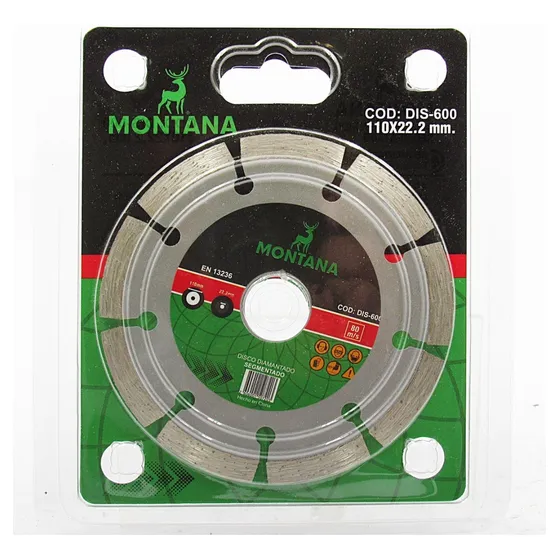 1 Disco Diamantado Segmentado Montana En Blister 110x22.2mm
