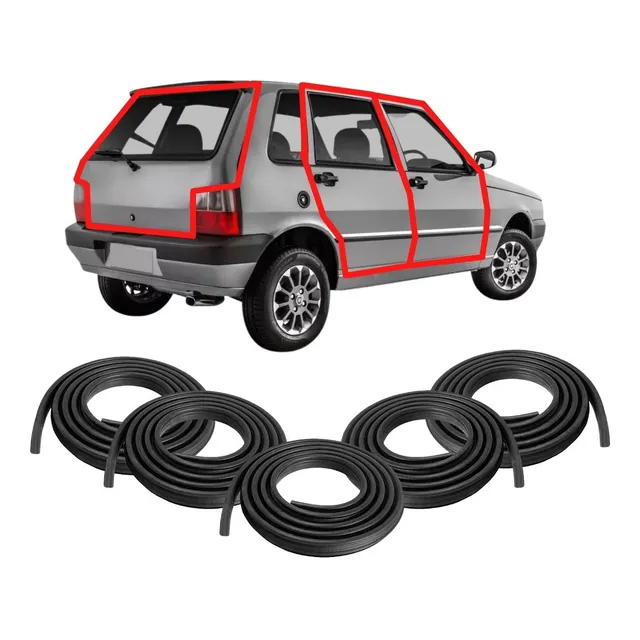 Kit Borracha Porta Fiat Uno Premio Elba 4 Portas Quadrado