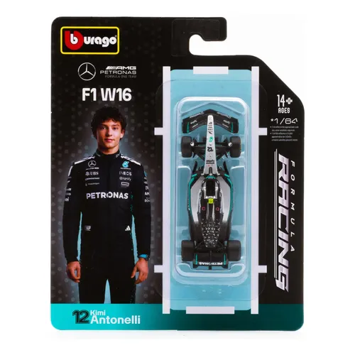 Miniatura Mercedes AMG F1 W16 George Russell #63 2025 1:64 Bburago