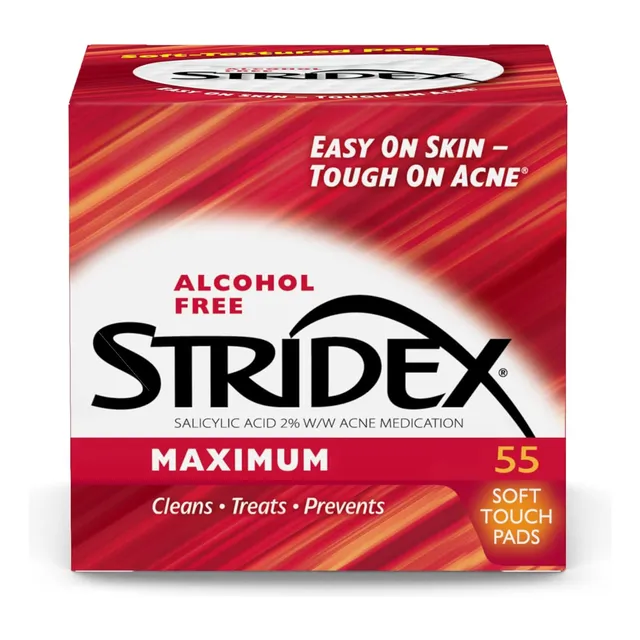 Stridex Almohadillas Acné 2% Ácido Salicílico X90 Sin Alcoho