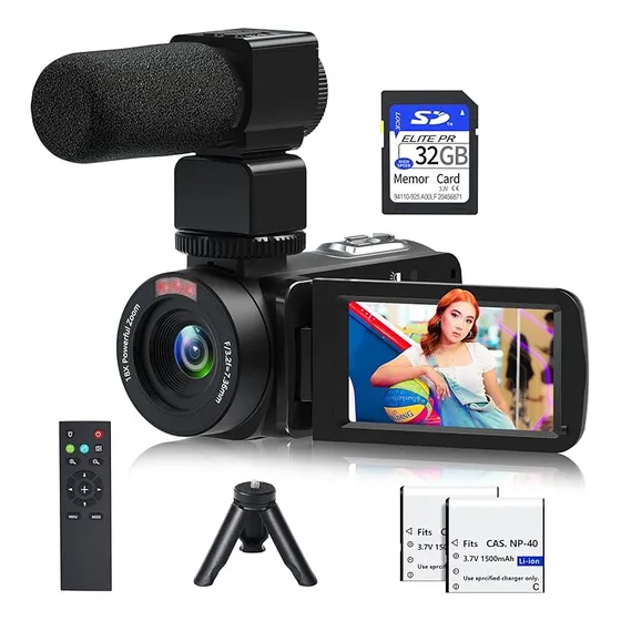  Cámara De Video, Videocámara 1080p 30mp Con Visión Nocturna