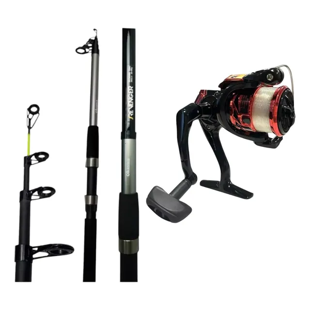 Combo Okuma Revenger Caña Telescópica + Reel + Tanza