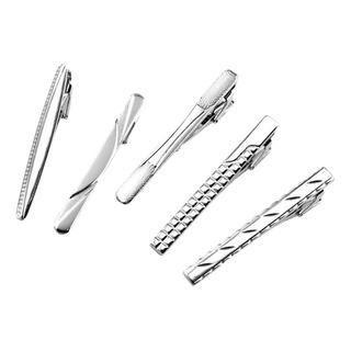 5 Piezas De Pasador De Corbata De Plata Cepillado Para 5 Piezas De Pasador De Corbata De Plata Cepillado Para