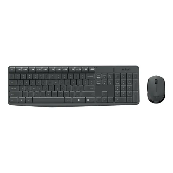 Kit de teclado y mouse inalámbrico Logitech MK235 Español teclado grafito y mouse negro