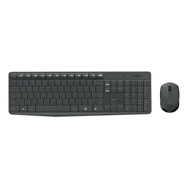 Kit de teclado y mouse inalámbrico Logitech MK235 Español teclado grafito y mouse negro